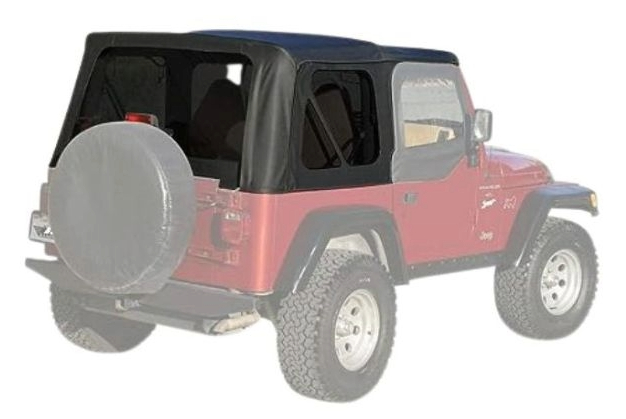 Rugged Jeep Wrangler, outfitted in a sleek vinyl soft top, is evidence of preserving its striking appearance and peak performance.