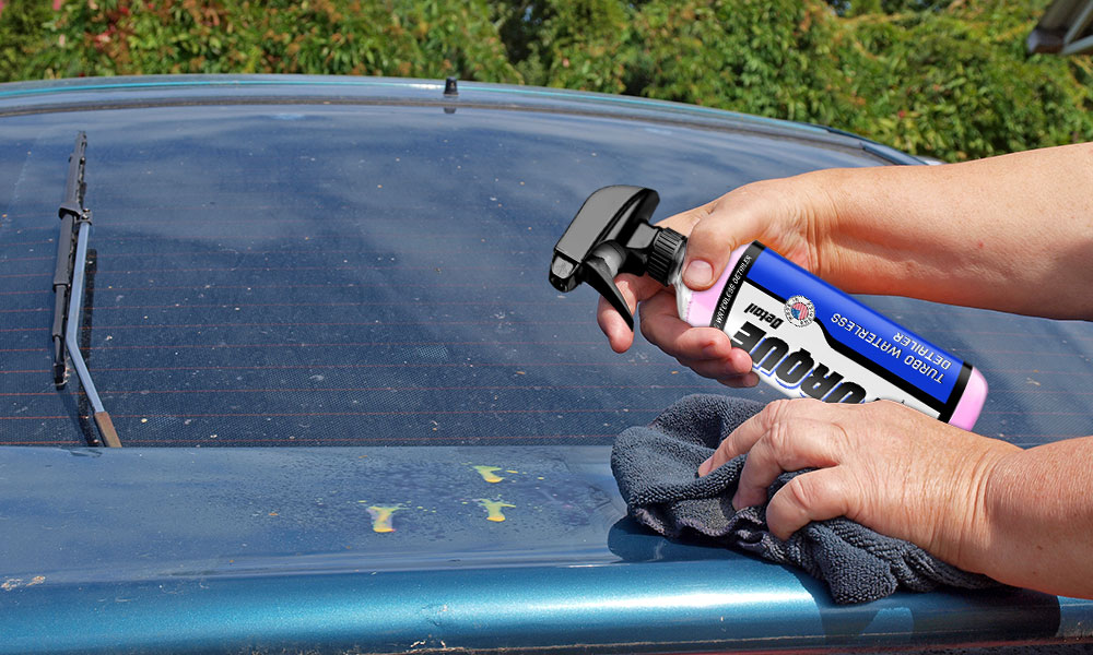 washing car with quick wash waterless detailer for car washes